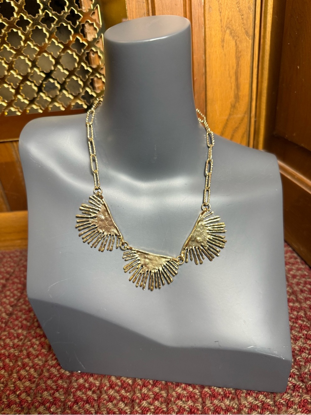 Nordstrom Gold Fan Fringe Necklace